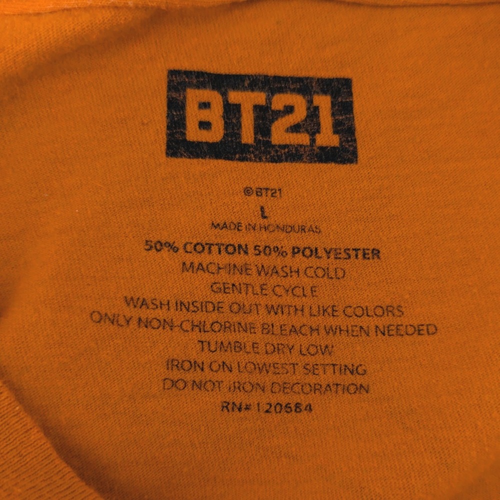 BT21 RJ Orange Alpaca Graphic T-Shirt by Jin BTS and Line Friends K-Pop Size L - Picture 7 of 7